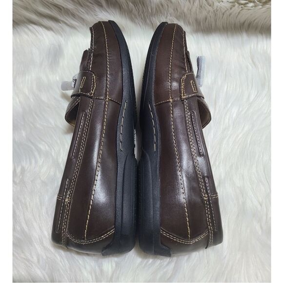 NWB|Men's Chaps Brown Leather Slip On Loafers, 10.5 - Picture 7 of 10